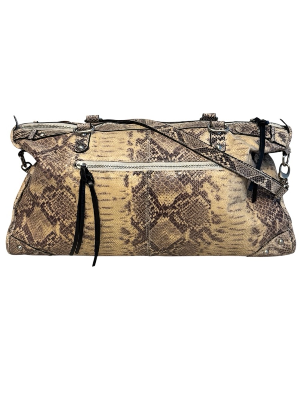 NWOT Charlie Lampson Snake-Print Beige Shoulder/Crossbody Bag - Womens